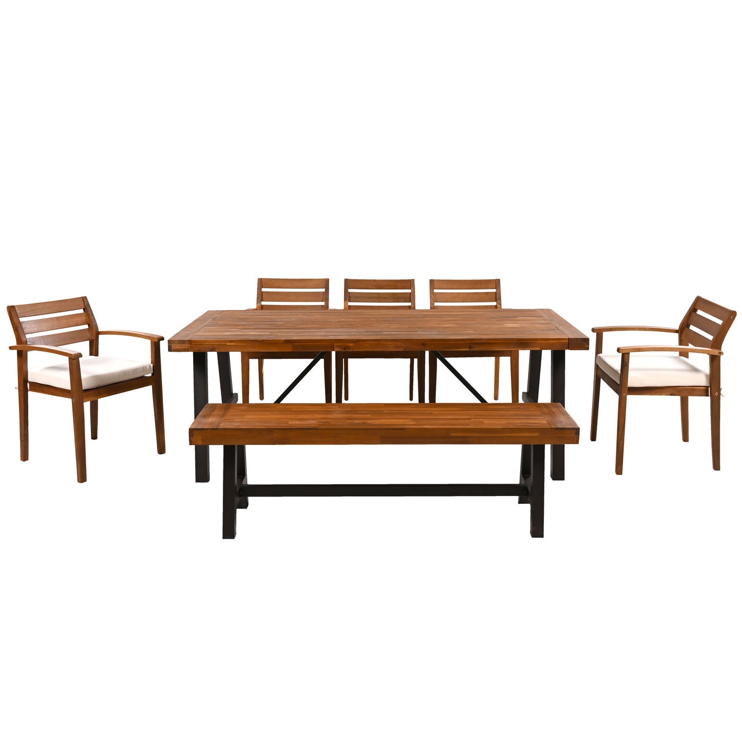 GO Outdoor Wood Dining Set For 7-8 Person