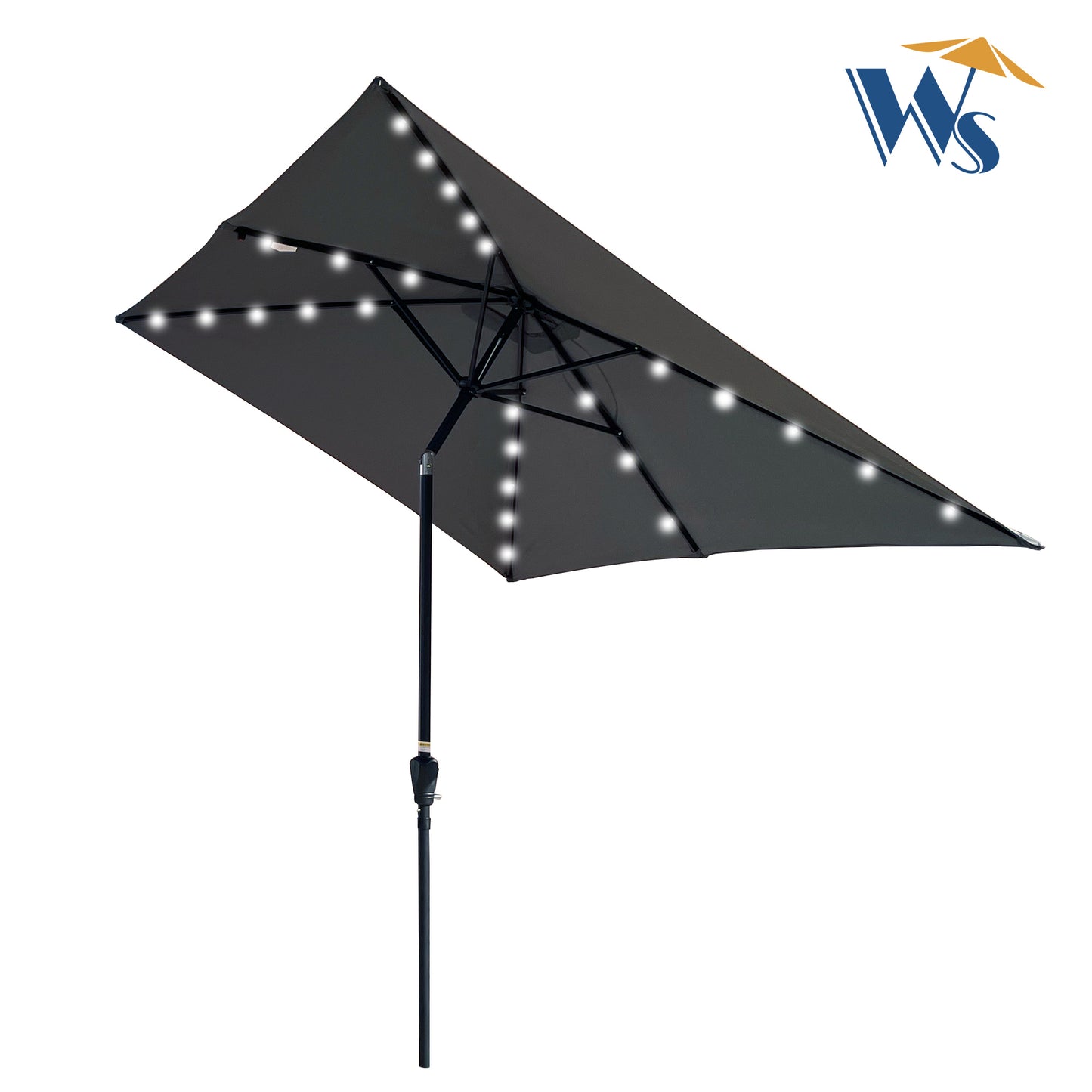 10 x 6.5 Ft  Solar LED Lighted Outdoor Umbrellas - Ukerr Home