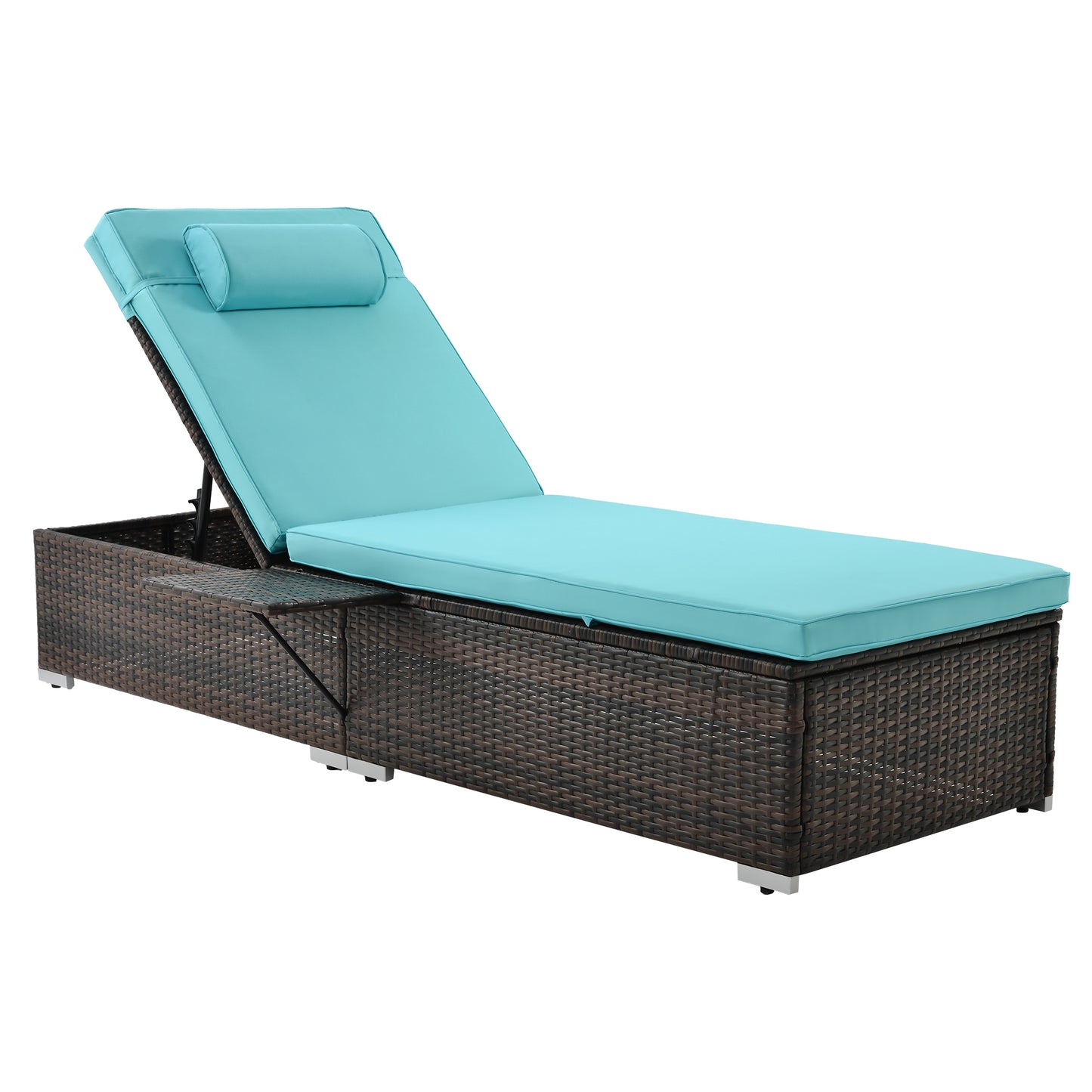 Outdoor PE Wicker Chaise Lounge - 2 Piece patio lounge chair