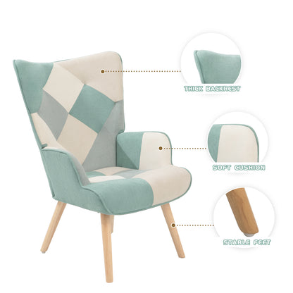 Living Room Accent Chair with Ottoman