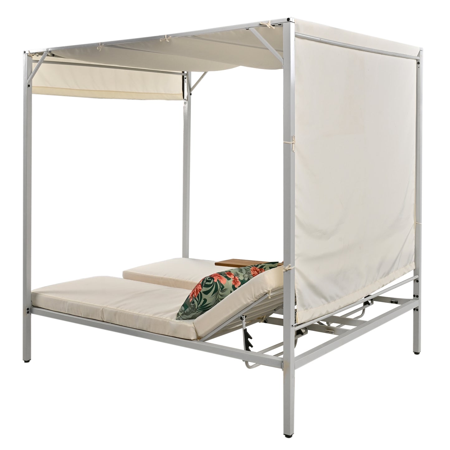U_STYLE Adjustable Outdoor Patio Sunbed Daybed with Cushions