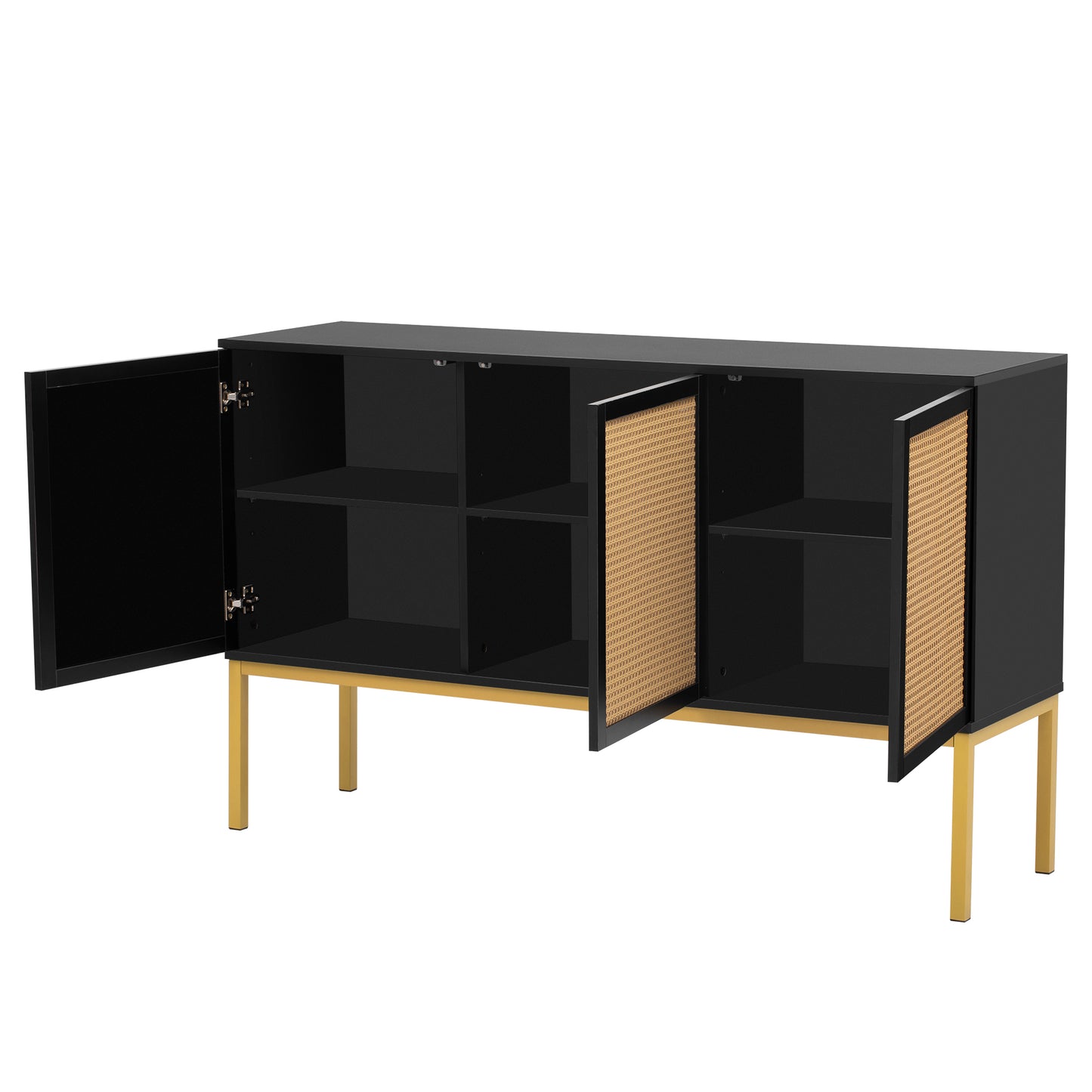 Large Storage Space Sideboard with Artificial Rattan Door