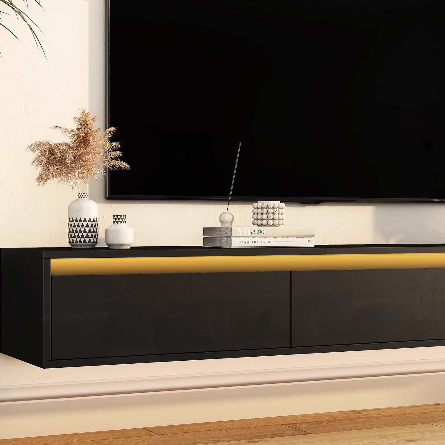 Floating TV Stand, Wall Mounted TV Shelf