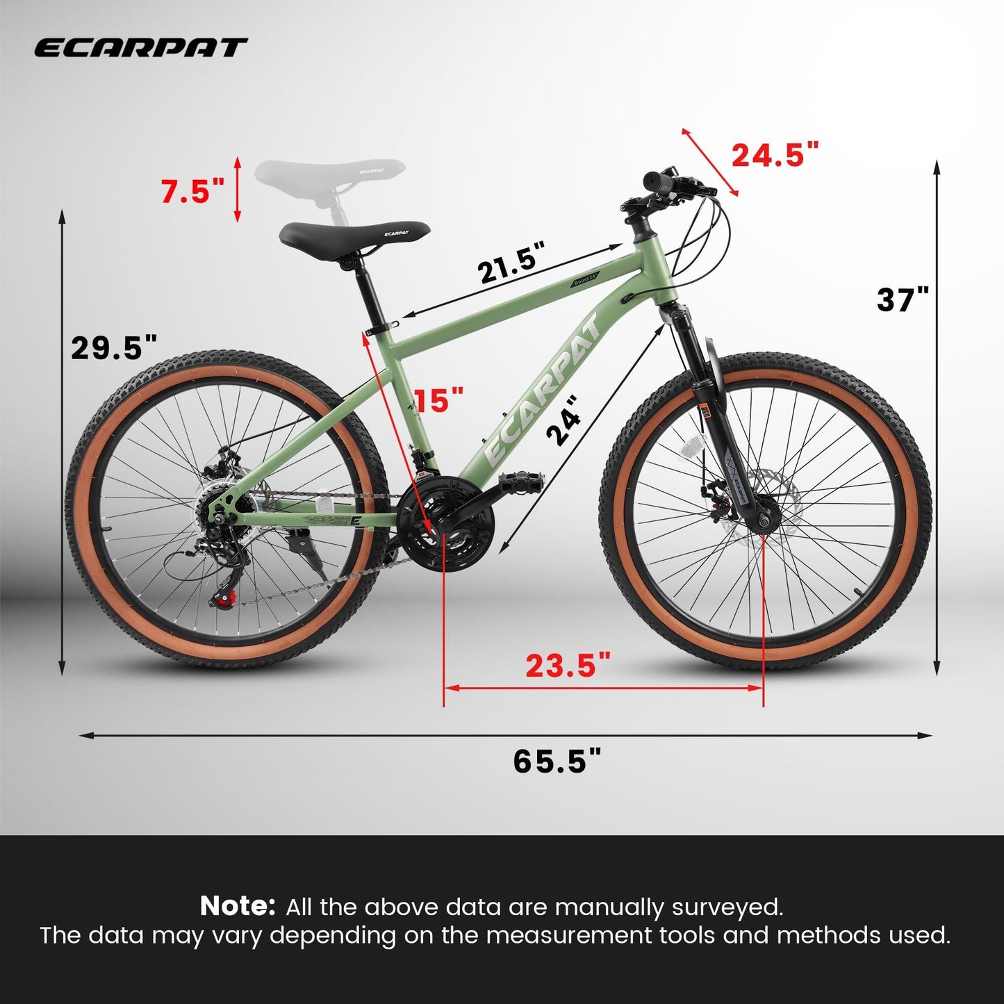 Ecarpat Mountain Bike 24 Inch Wheels