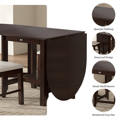 Retro Drop-Leaf Table Dining Table - Ukerr Home