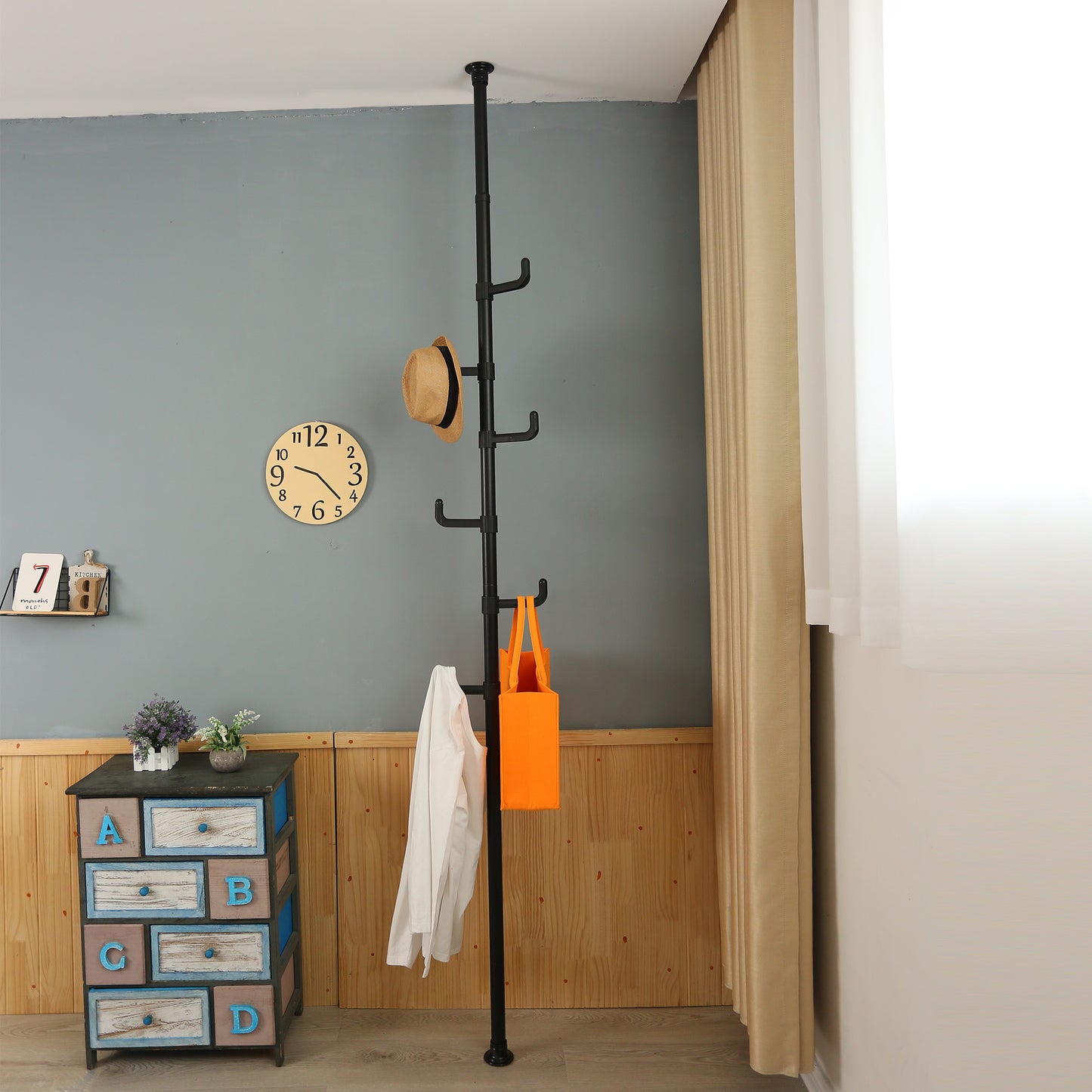 Adjustable Laundry Pole Clothes Drying Rack Coat Hanger - Ukerr Home