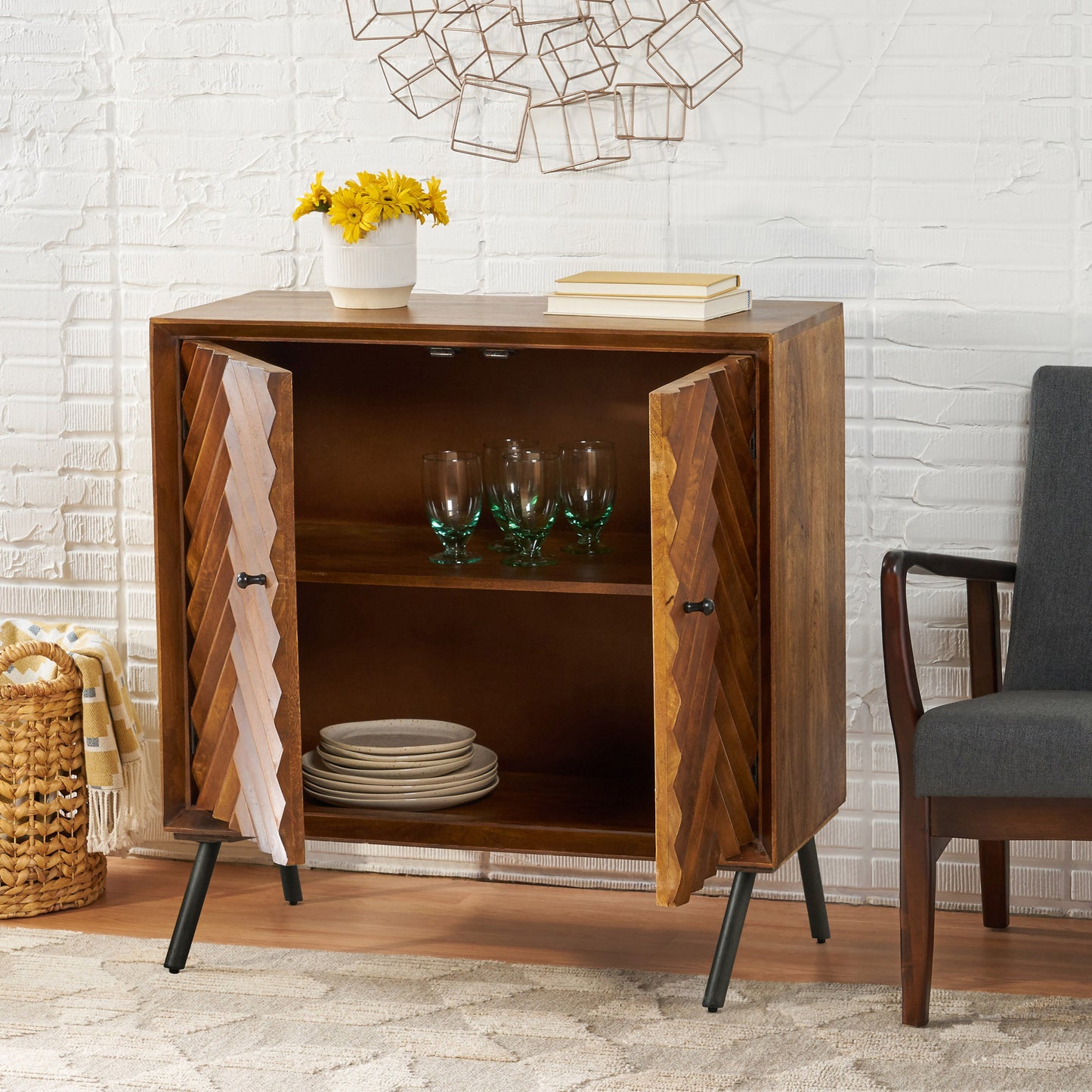 Wooden & Iron Sideboard