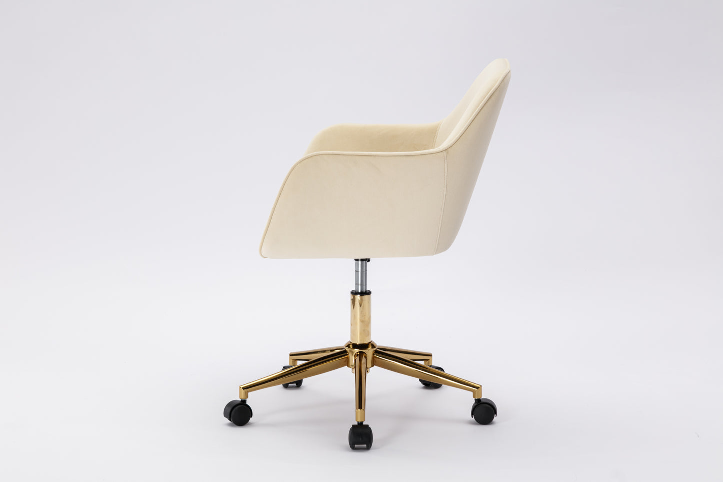 Modern Velvet Fabric Material Adjustable Height 360 revolving Home Office Chair for Indoor（Beige） - Ukerr Home
