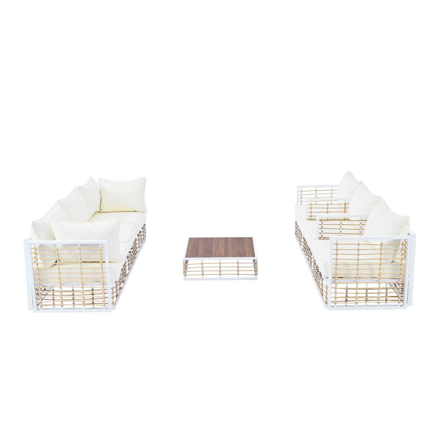 Modern Minimalist 7-Piece Metal Patio Sectional Sofa Set