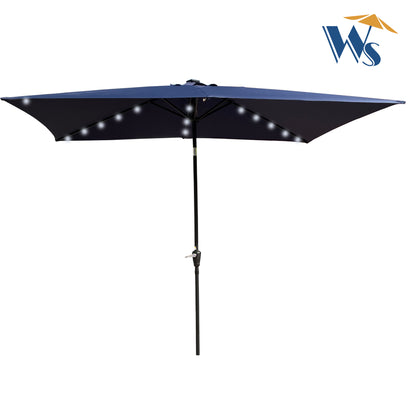 10 x 6.5 Ft  Solar LED Lighted Outdoor Umbrellas - Ukerr Home