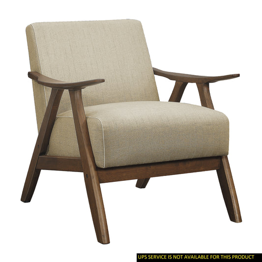 Modern Light Brown Fabric Upholstered 1pc Accent Chair