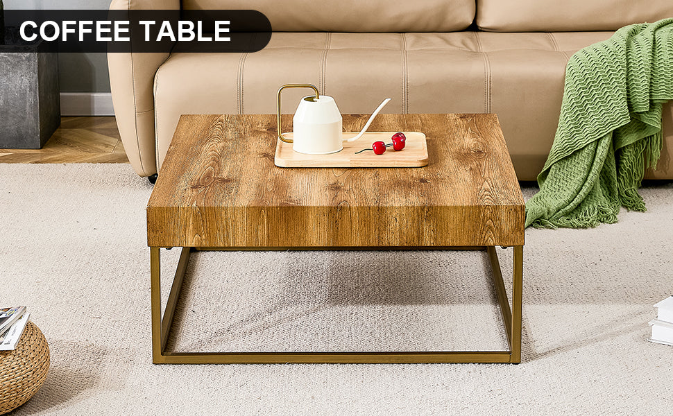 Modern Rectangular Coffee Table, Dining Table With Metal legs - Ukerr Home