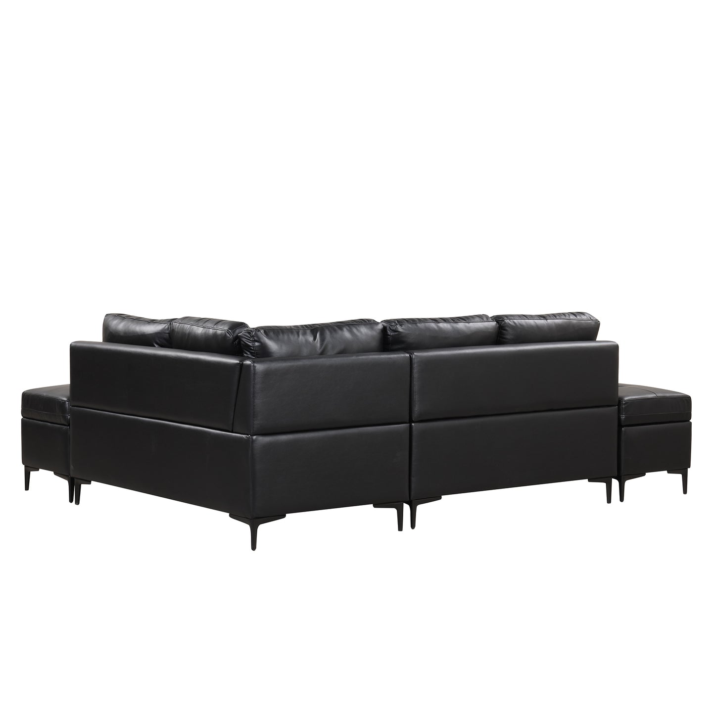 94.88" L-Shaped Corner Sofa Pu Leather Sectional Sofa