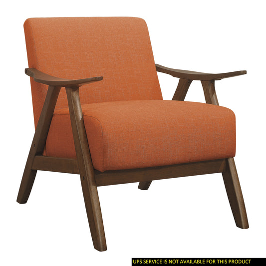 Modern Orange Color Fabric Upholstered 1pc Accent Chair