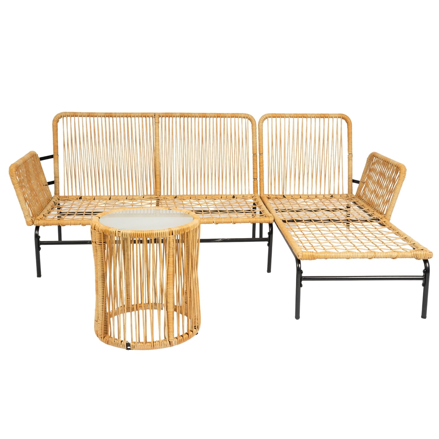 3 Pieces Outdoor Patio Wicker Furniture Sets