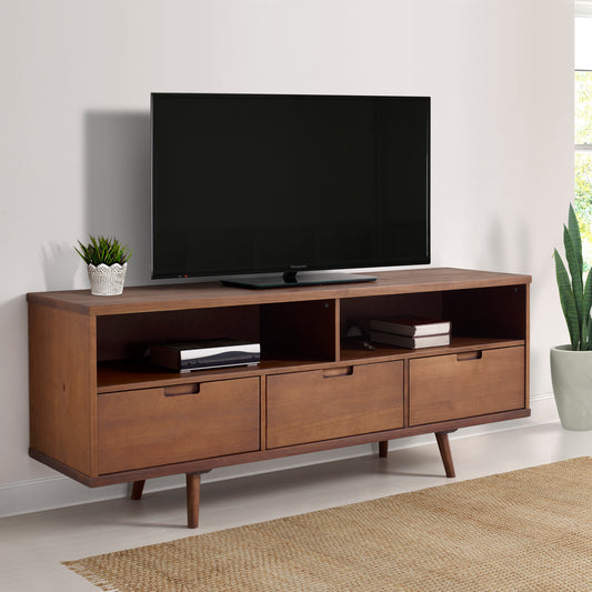 Modern Solid Wood 3-Drawer 58" TV Stand for 65" TV