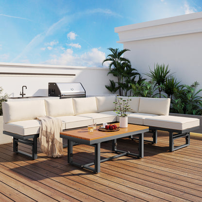 3-Piece Modern Multi-Functional Outdoor Sectional Sofa Set