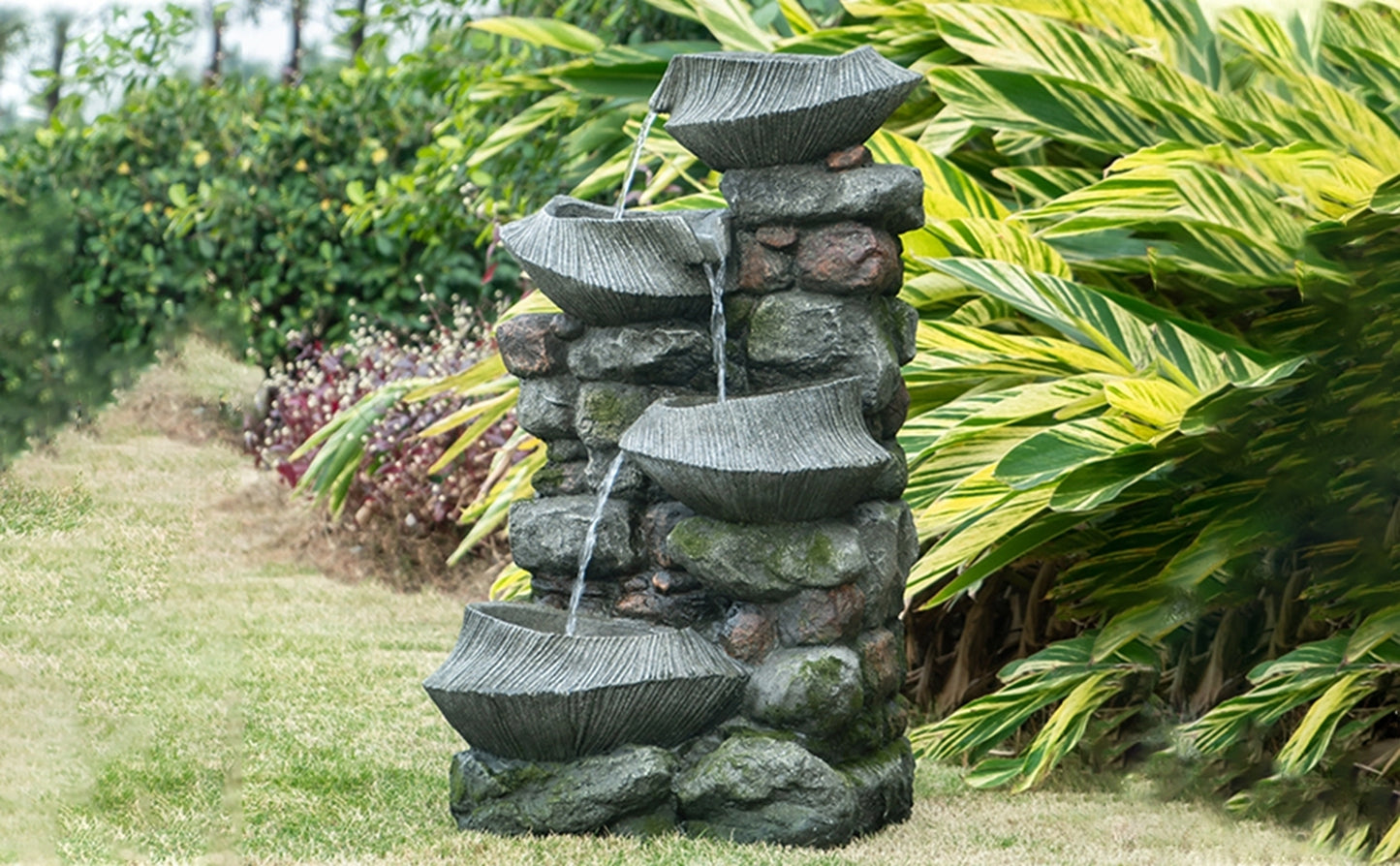 19x15x31.5" Indoor Outdoor Stone Water Fountain