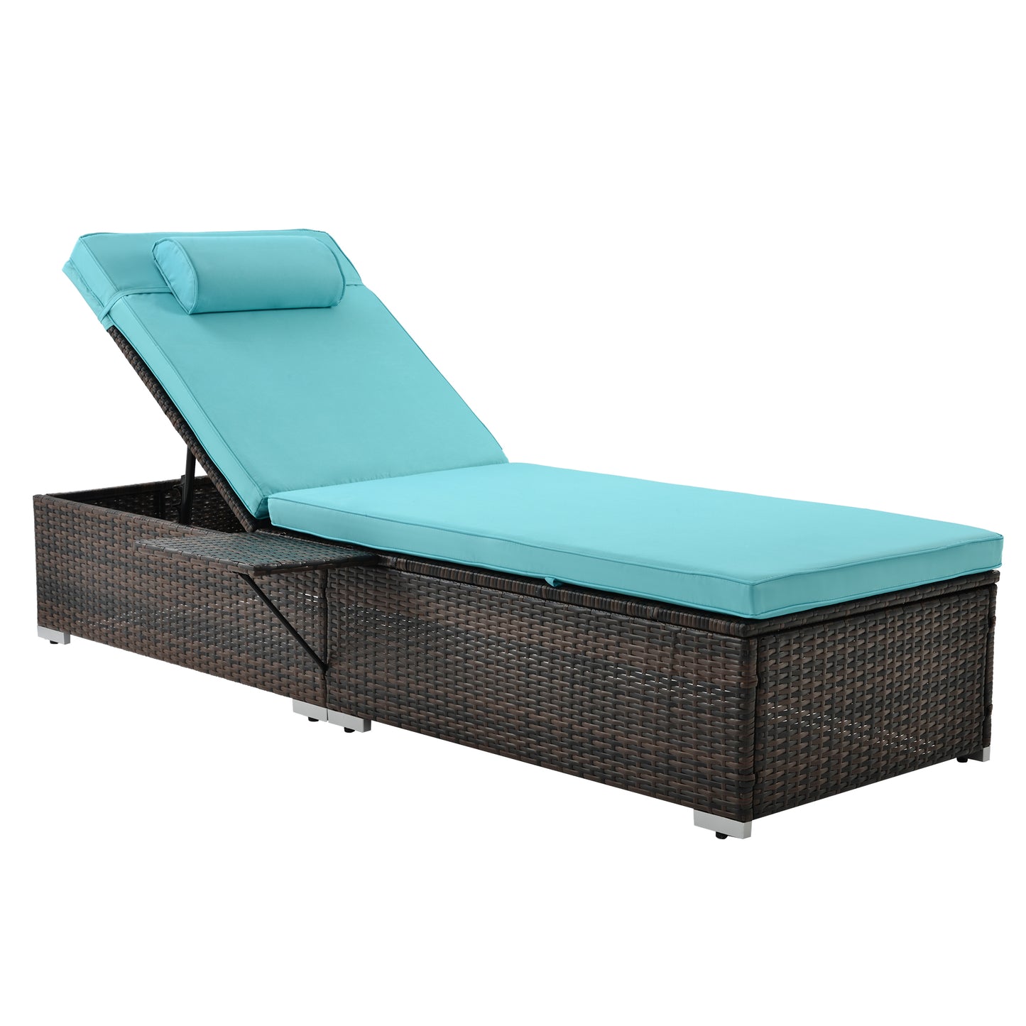 Outdoor PE Wicker Chaise Lounge - 2 Piece patio lounge chair