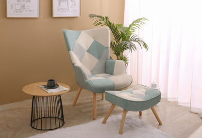 Living Room Accent Chair with Ottoman