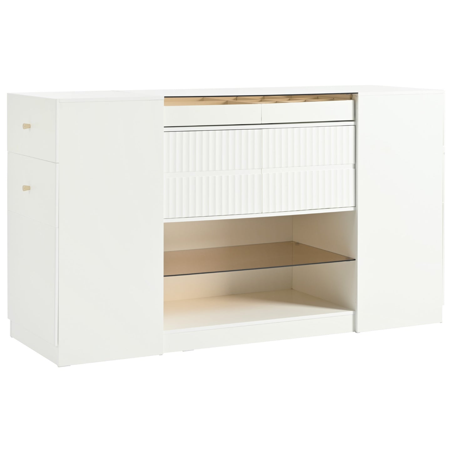 Modern Luxury Multi-Functional Island Vanity Dresser and Storage Cabinet
