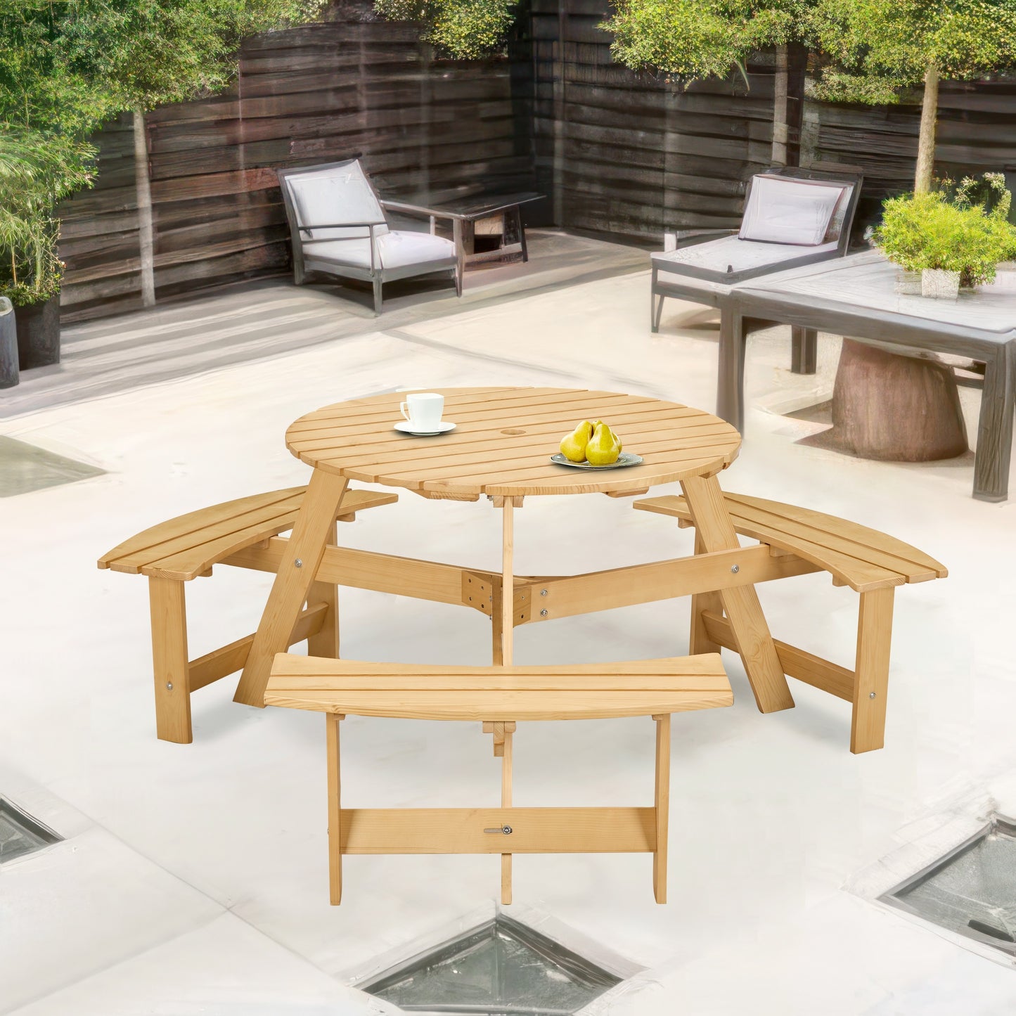 Outdoor 6 Person Picnic Table