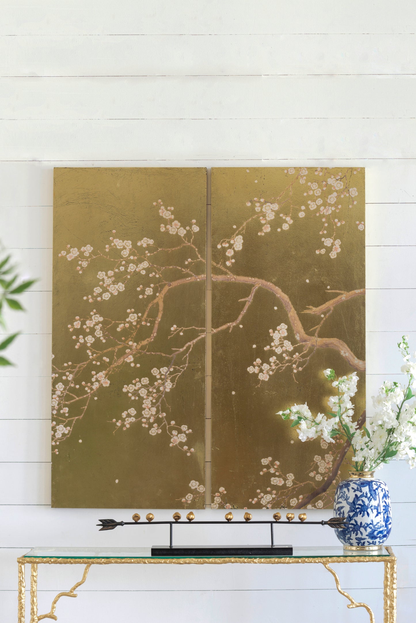 21.5" x 47" Set of 2 Cherry Blossom Wall Art Panels