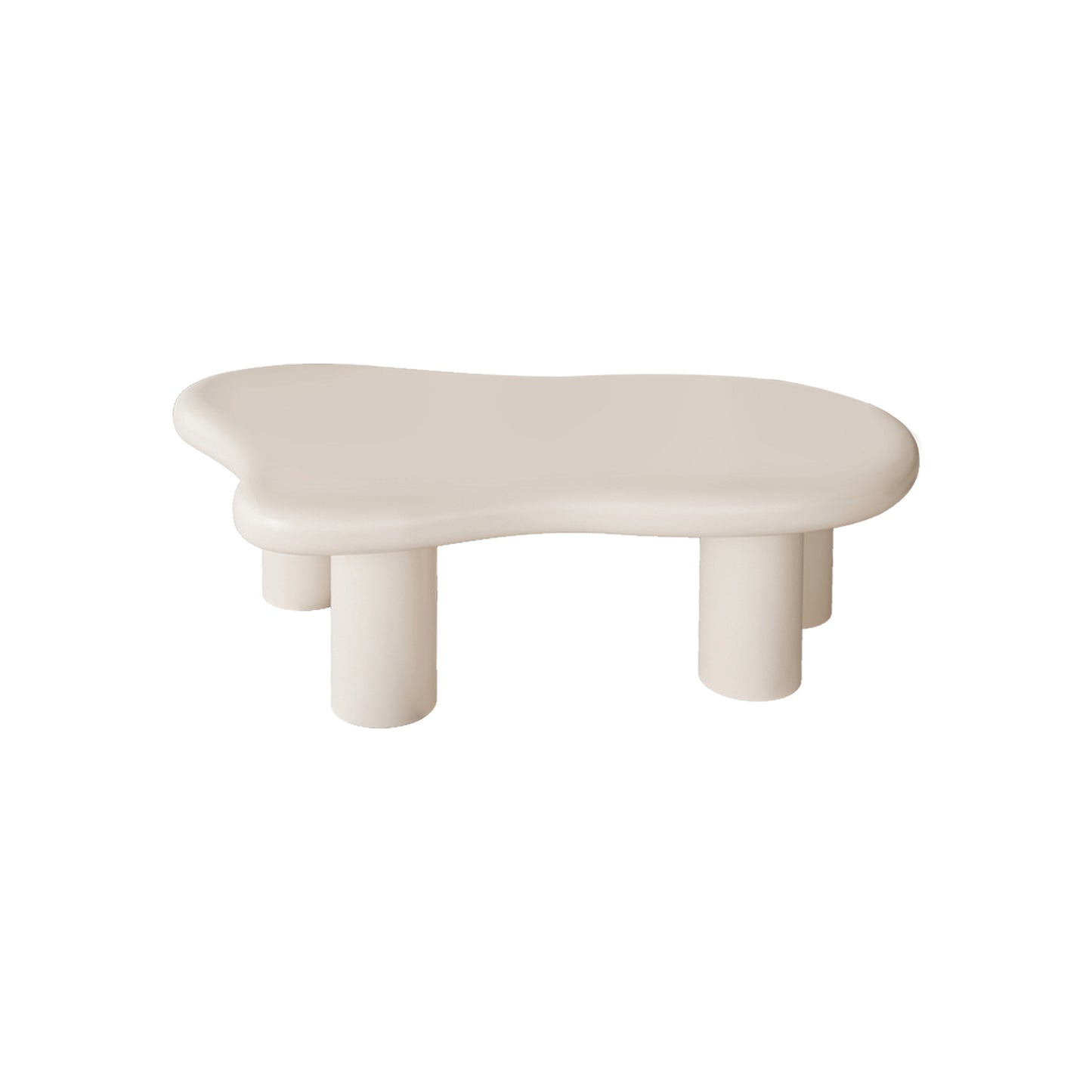 47 Inch Cream Cloud Shaped Coffee Table for Living Room