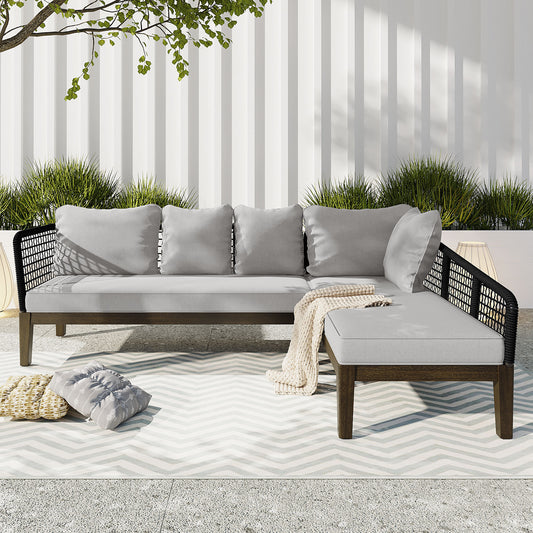 Modern 5-Person Outdoor Seating Group with Cushions