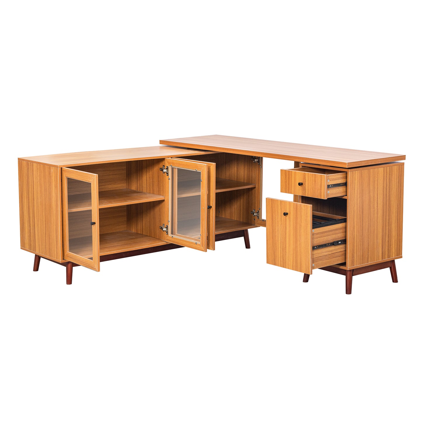 66.5" Modern L-shaped Executive Desk