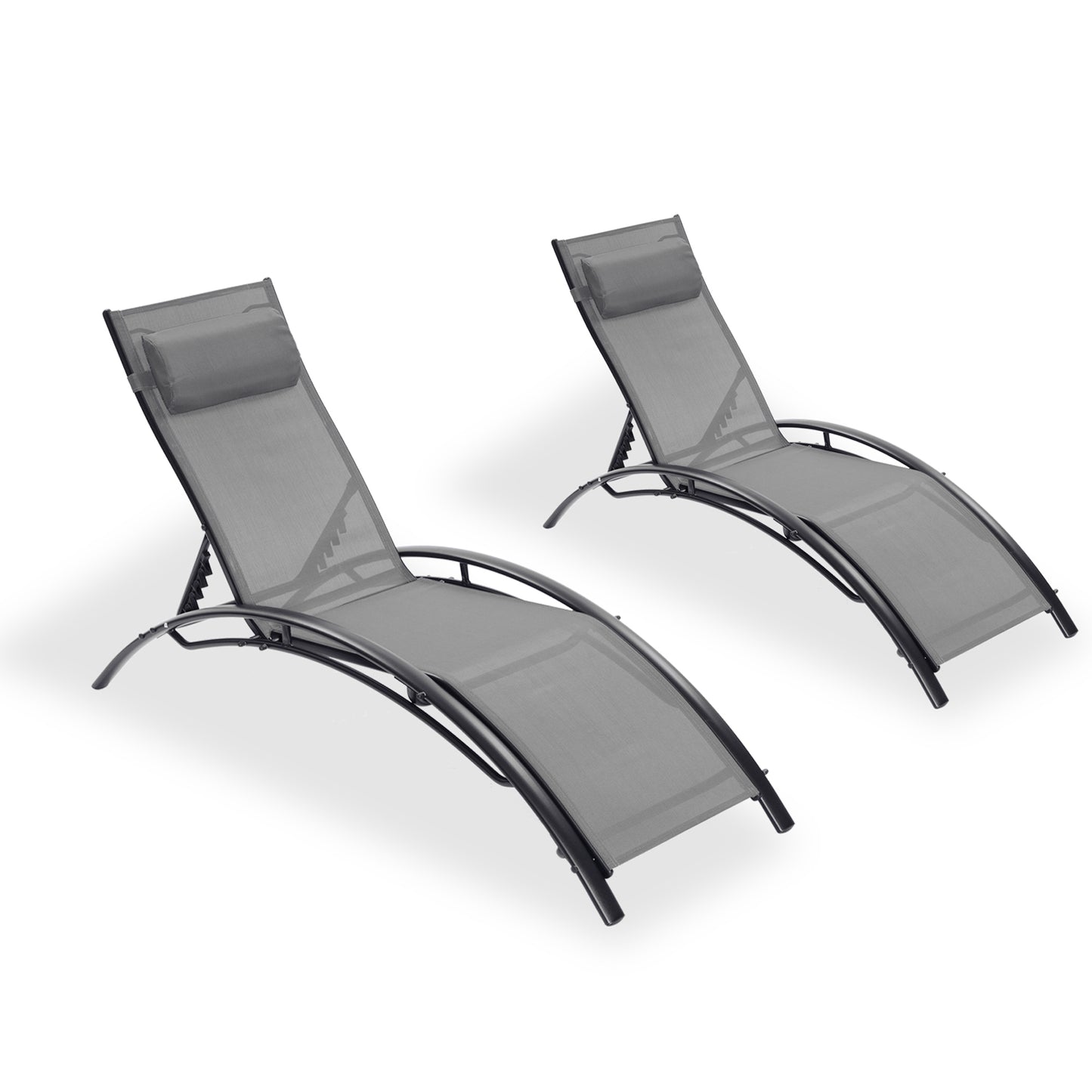 2 PCS Set Chaise Lounge Outdoor Lounge Chair