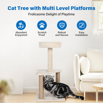 Cat Tree with Sisal Covered Scratching Post