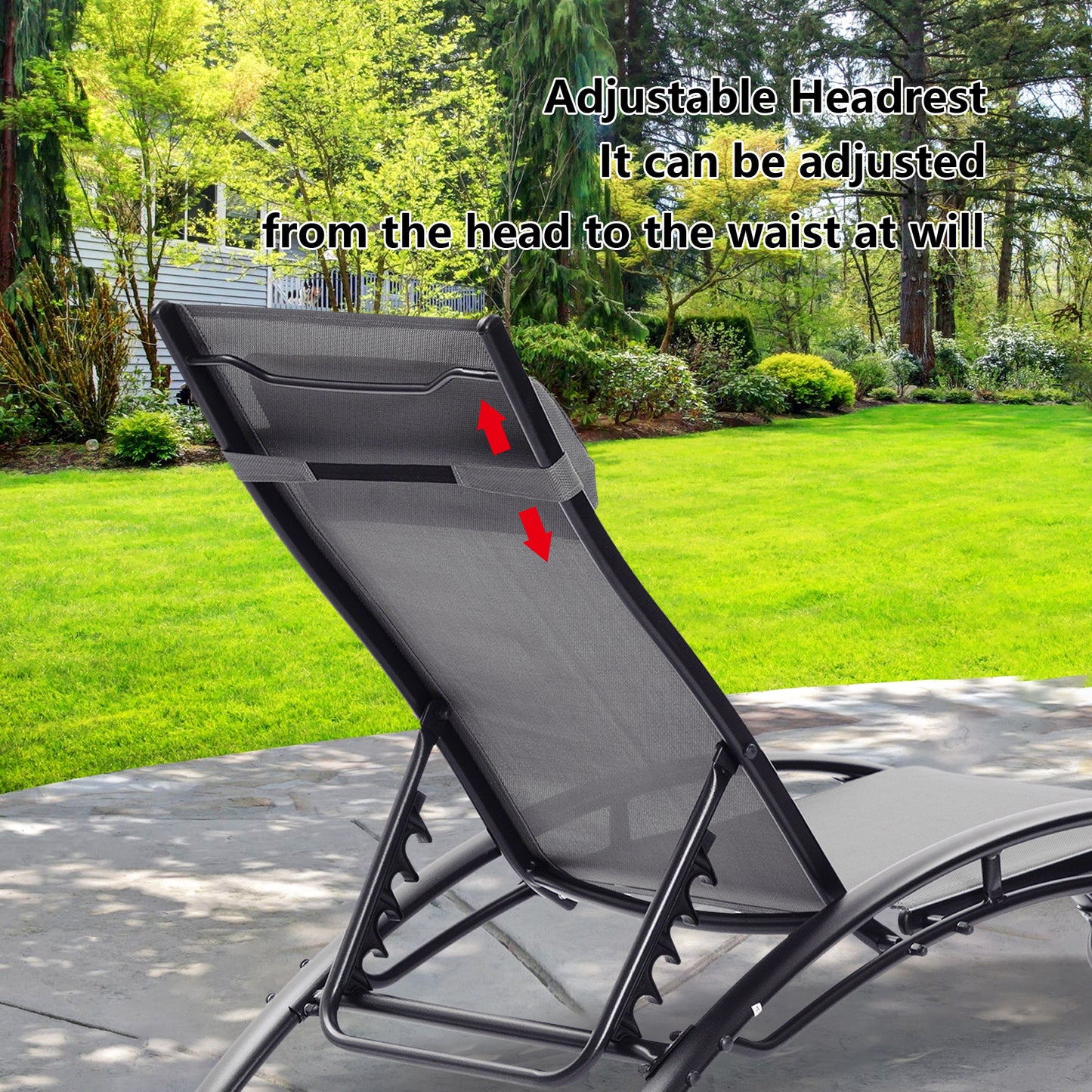 2 PCS Set Chaise Lounge Outdoor Lounge Chair