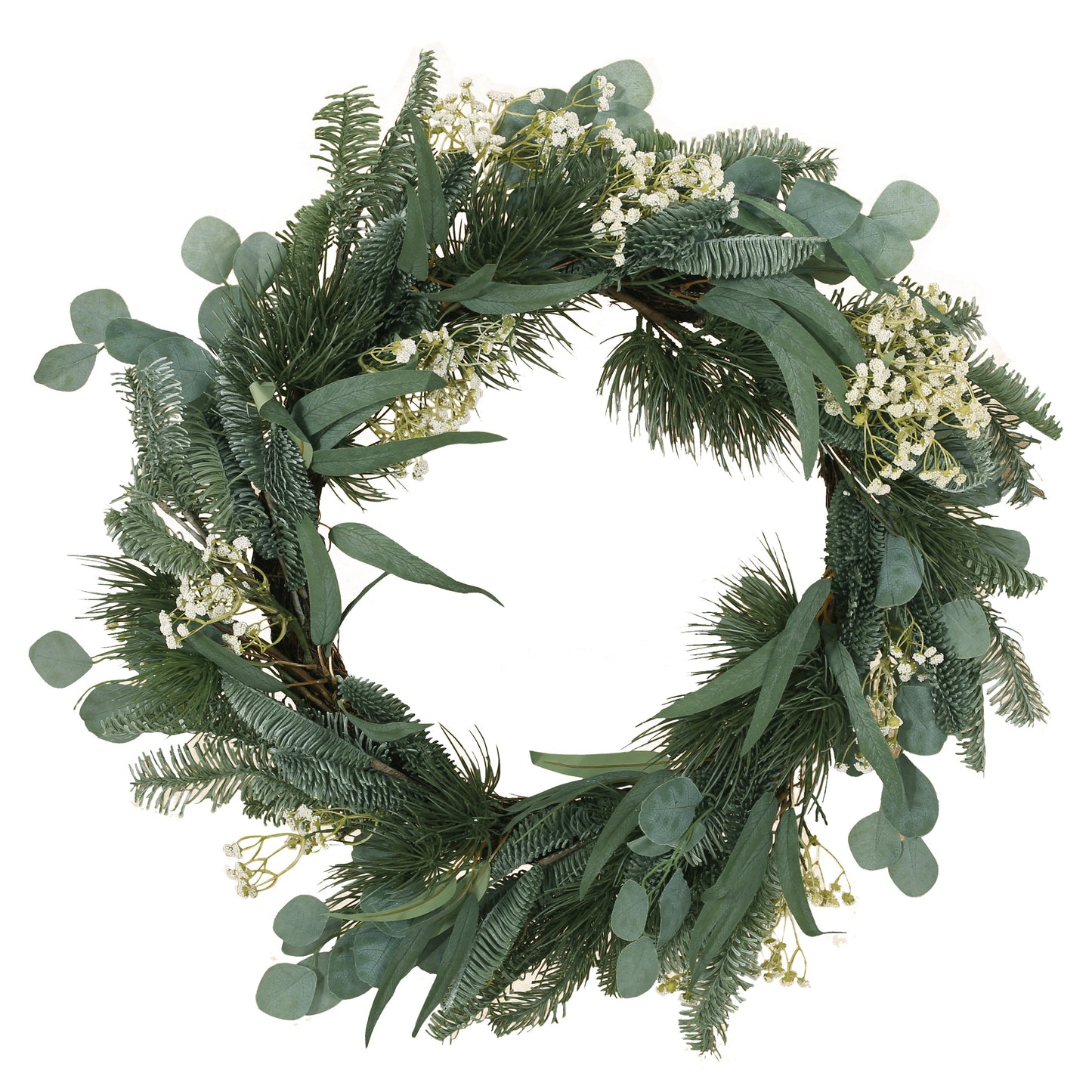30IN Eucalyptus leaves, pine twigs, stars wreath