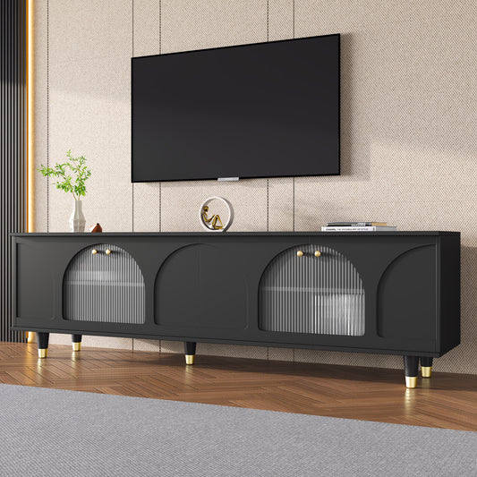 ON-TREND Contemporary TV Stand with Adjustable Shelves