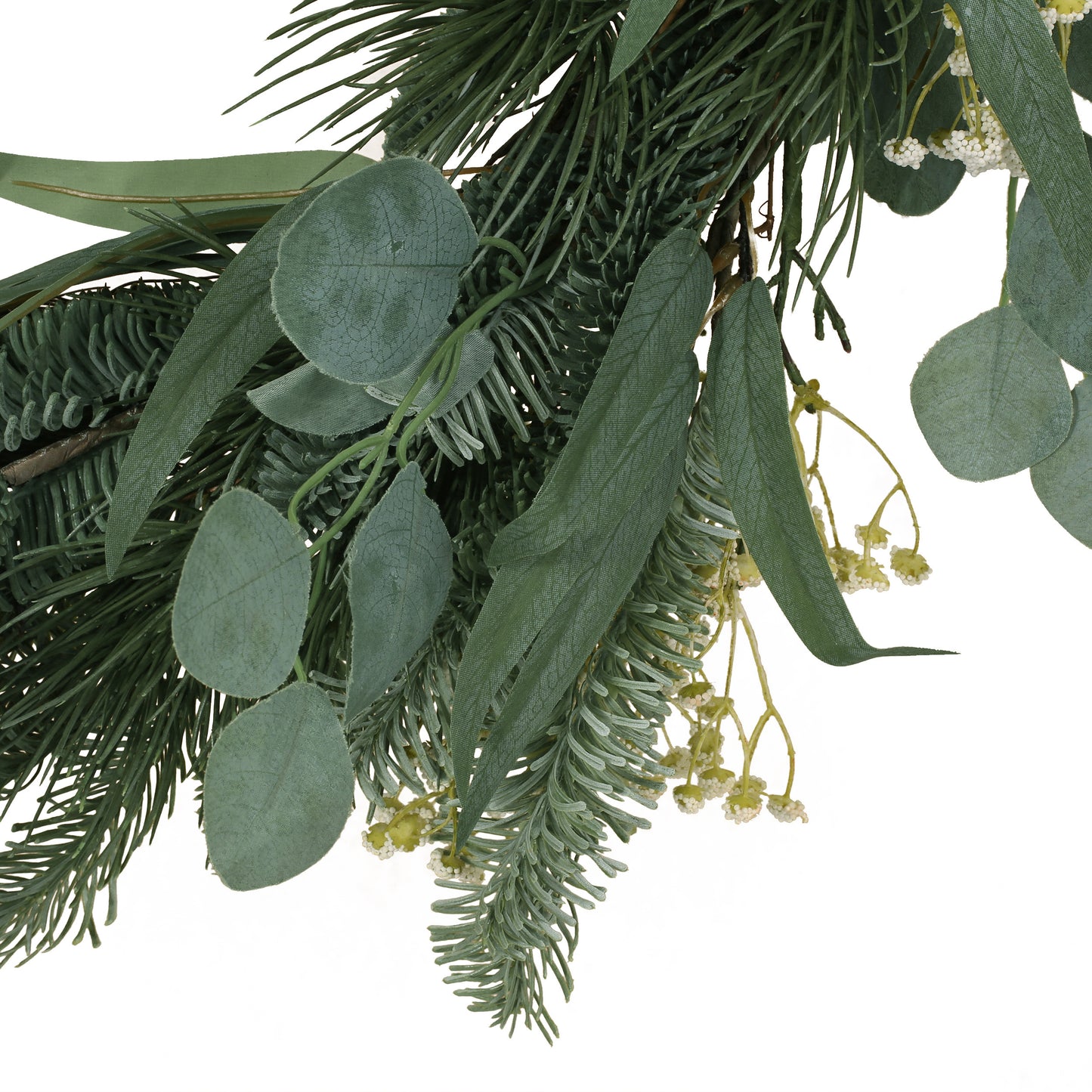 30IN Eucalyptus leaves, pine twigs, stars wreath