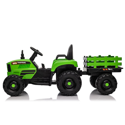 Ride on Tractor with Trailer,12V Battery Powered Electric Tractor Toy