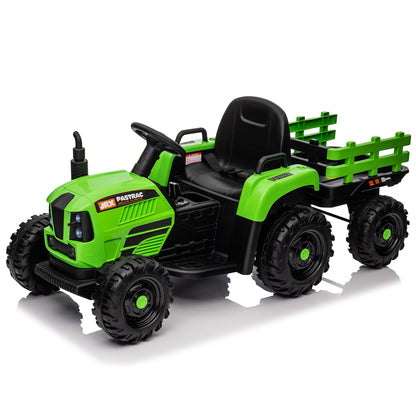 Ride on Tractor with Trailer,12V Battery Powered Electric Tractor Toy