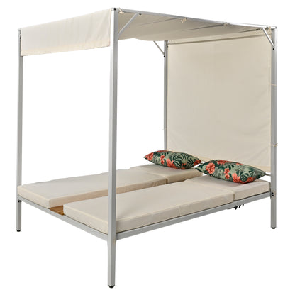 U_STYLE Adjustable Outdoor Patio Sunbed Daybed with Cushions