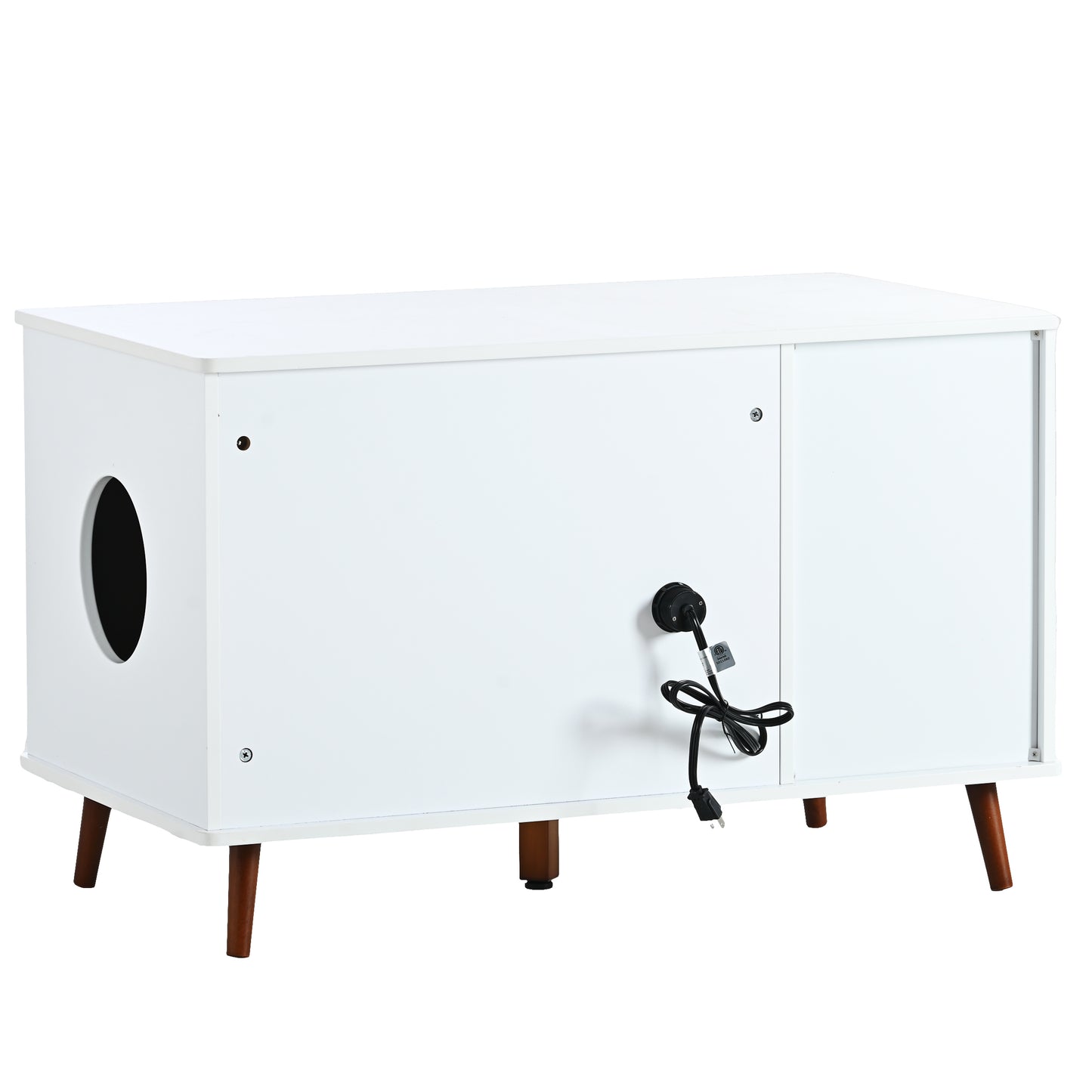 Litter Box Enclosure, Cat Litter Box Furniture with Hidden Plug