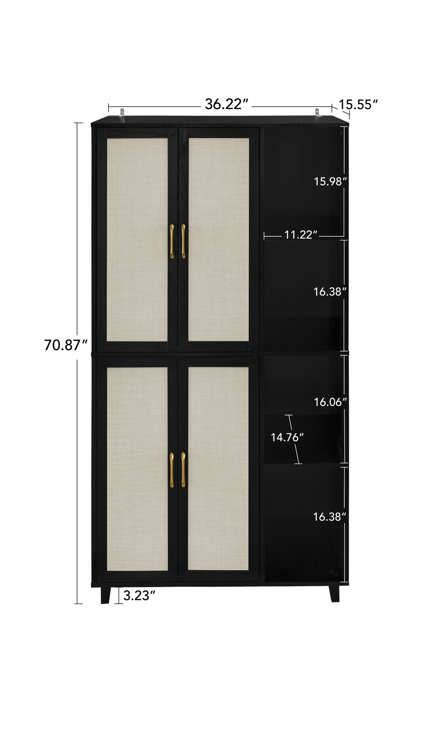 4 Door Cabinet with 4 Shelves