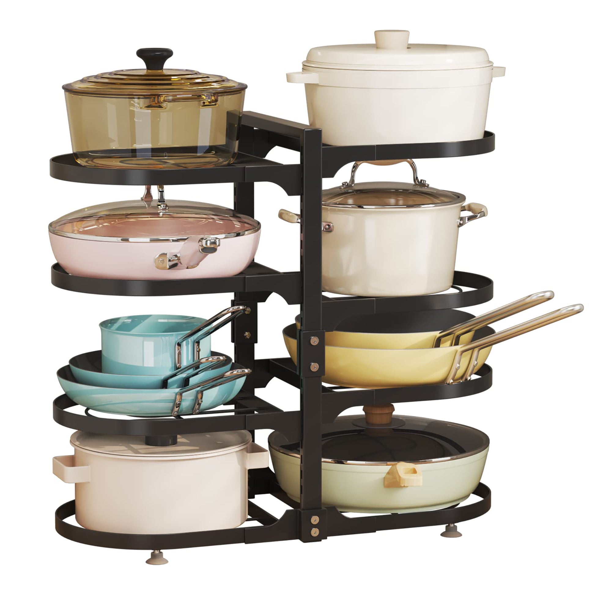 8 Tier adjustable Pots and Pans Lid Organizer - Ukerr Home