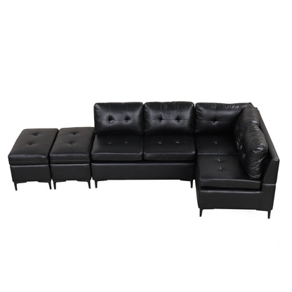 94.88" L-Shaped Corner Sofa Pu Leather Sectional Sofa