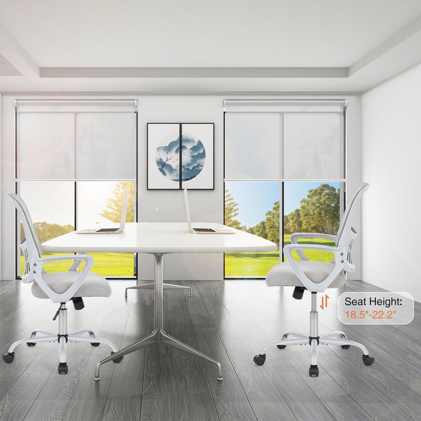 Fixed armrests ergonomic office chair - Ukerr Home
