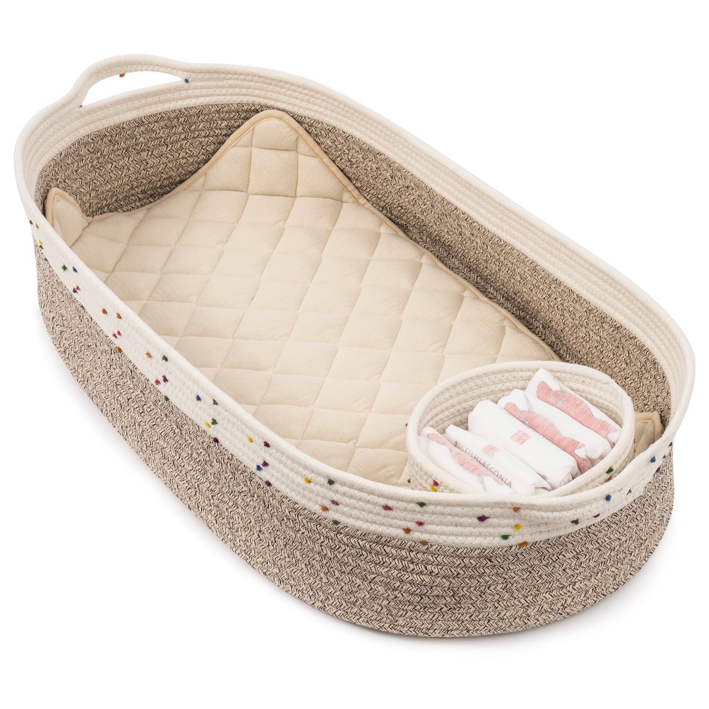 Baby Changing Basket  100% Cotton Rope - Ukerr Home