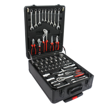Black Hand Tool Box with 4 Layers of Toolset and Wheels - Ukerr Home