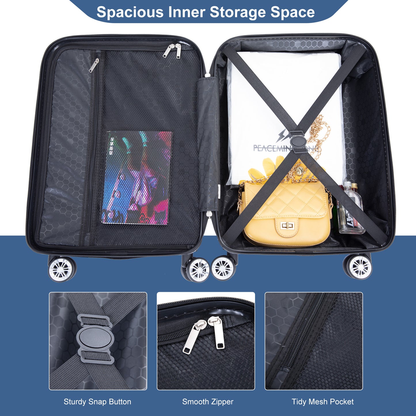 4-piece ABS lightweight luggage(14/20/24/28) - Ukerr Home